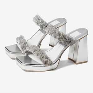 NIB Dolce Vita Ashby Rhinestone Block Heel Sandals SZ 8.5